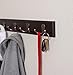 BIRDROCK HOME Dual Hook Coat Rack | 4 Dual Hooks | Wall Mounted Hat Key Rack Rail | Oil Rubbed Bronze Hooks | Dark Brown Pine Bathroom Rail