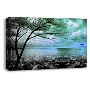Canvas Wall Art Abstract Cloud Tree Colorful Painting Artwork for Home Prints Framed - 12x18 inches
