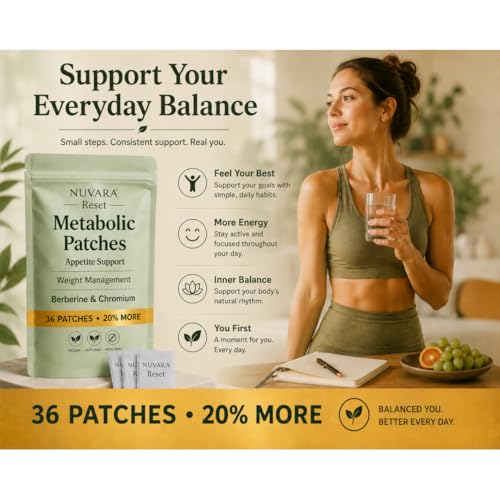 NUVARA Berberine Patches - Reset | Appetite Management & Berberine Support | 36 Transdermal Metabolic Patches