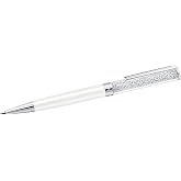 Swarovski Crystalline Ballpoint Pen, Writing Instrument, White, White lacquered, Chrome Finish