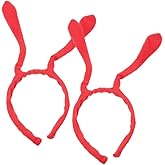 LOGOFUN 2pcs Antenna headband Butterfly Bee Ant Hair Hoop Bee Costume Hair Band for Adult and Kid Halloween Cosplay Party Hair Accessories - Red