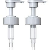 Gallon Pump Dispenser for Glass Jugs or Plastic Bottles - Compatible with Listerine Pump 1-1.5L Bottle Heavy-Duty Industrial Grade for Syrup, Soap, Condiments, Detergent - Pack of 2 White Pumps