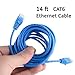 Cable Matters 10Gbps 5-Pack Snagless Cat 6 Ethernet Cable - 10ft, Slim Profile Cat 6 Cable, Cat6 Cord, Thin Ethernet Cord, Blue