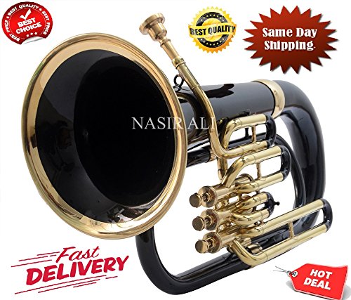 Nasir Ali Euphonium Black lacquered and Brass polished Bb 3 valve with hard case