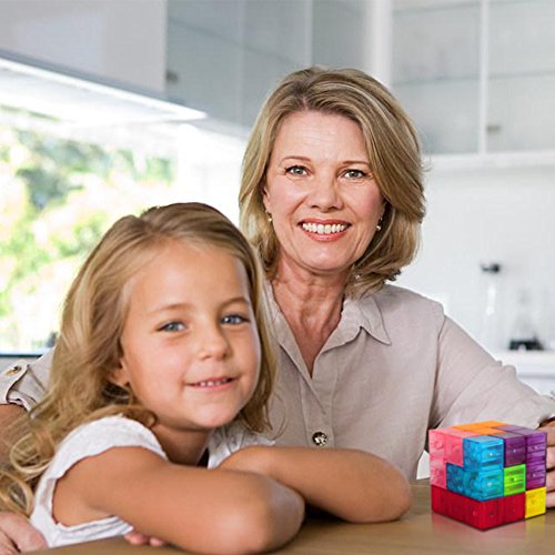 Aitey Magnetic Building Blocks, Magnetic Tiles for Kids Educational Toys Stress Relief Toy Games Square Cube Magnets develops intelligence