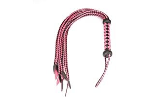 TRYOLOVE Genuine Leather Whip Cat-O'-Nine-Tails Whip | 23cm Handle & 59cm Tail Handcrafted Premium Horse Equipment Whip Training Horse Riding Whip