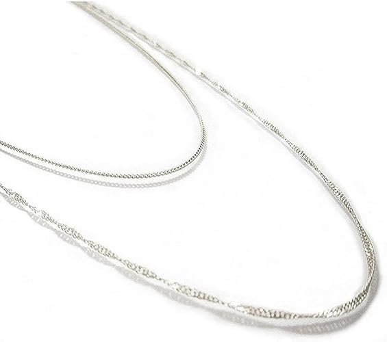Amazon Petit Mariage プチマリアージュ 日本製 2連 チェーン ロングネックレス シルバー ギフトラッピング付 チェーン 通販