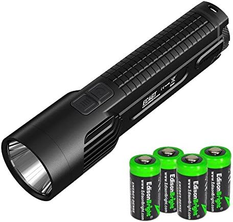 NITECORE EC4GT 1000 Lumen high intensity 475 meters beam CREE XM-L2 LED tactical die-cast flashlight with 4X EdisonBright CR123A Lithium Batteries