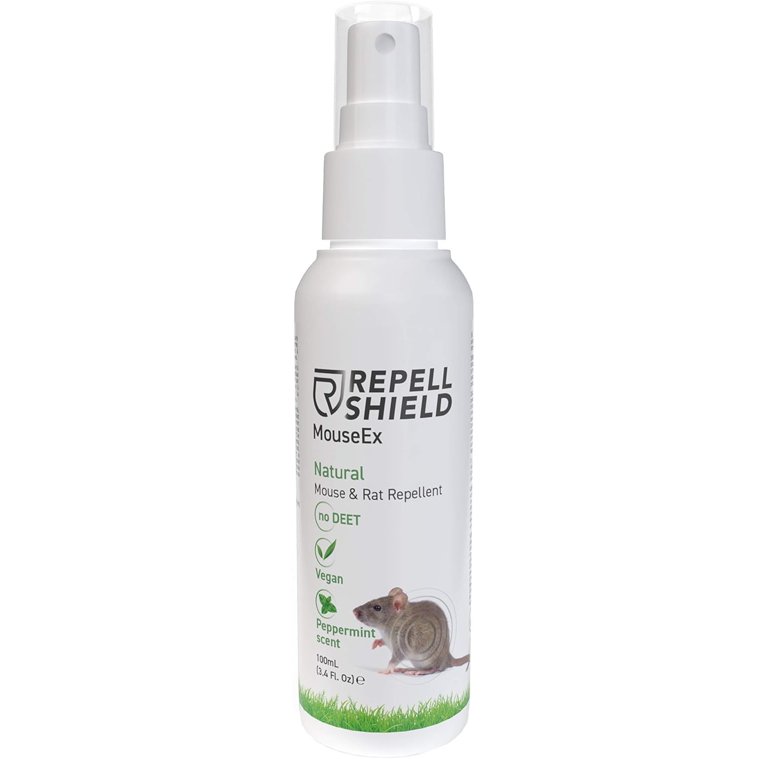 RepellShield Rat & Mouse Repellent Spray - Peppermint Oil, Natural & Humane Deterrent, Protect Homes, Garages & Gardens, Stop Nesting Indoors & Outdoors, Made in Germany, Family & Pet Safe (100ml)