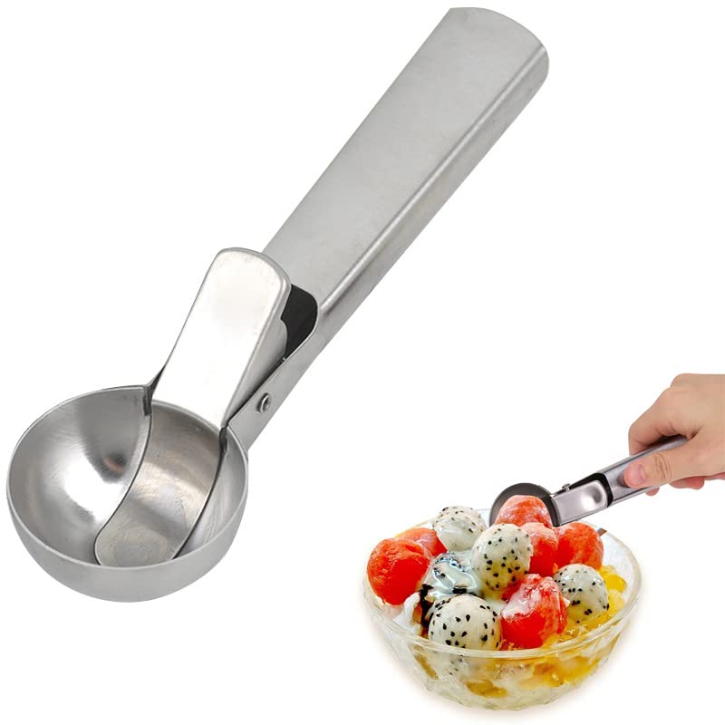 PIQIUQIU Stainless Steel Ice Cream Scoop, 18 x 4 cm, Professional Use, 1 unit