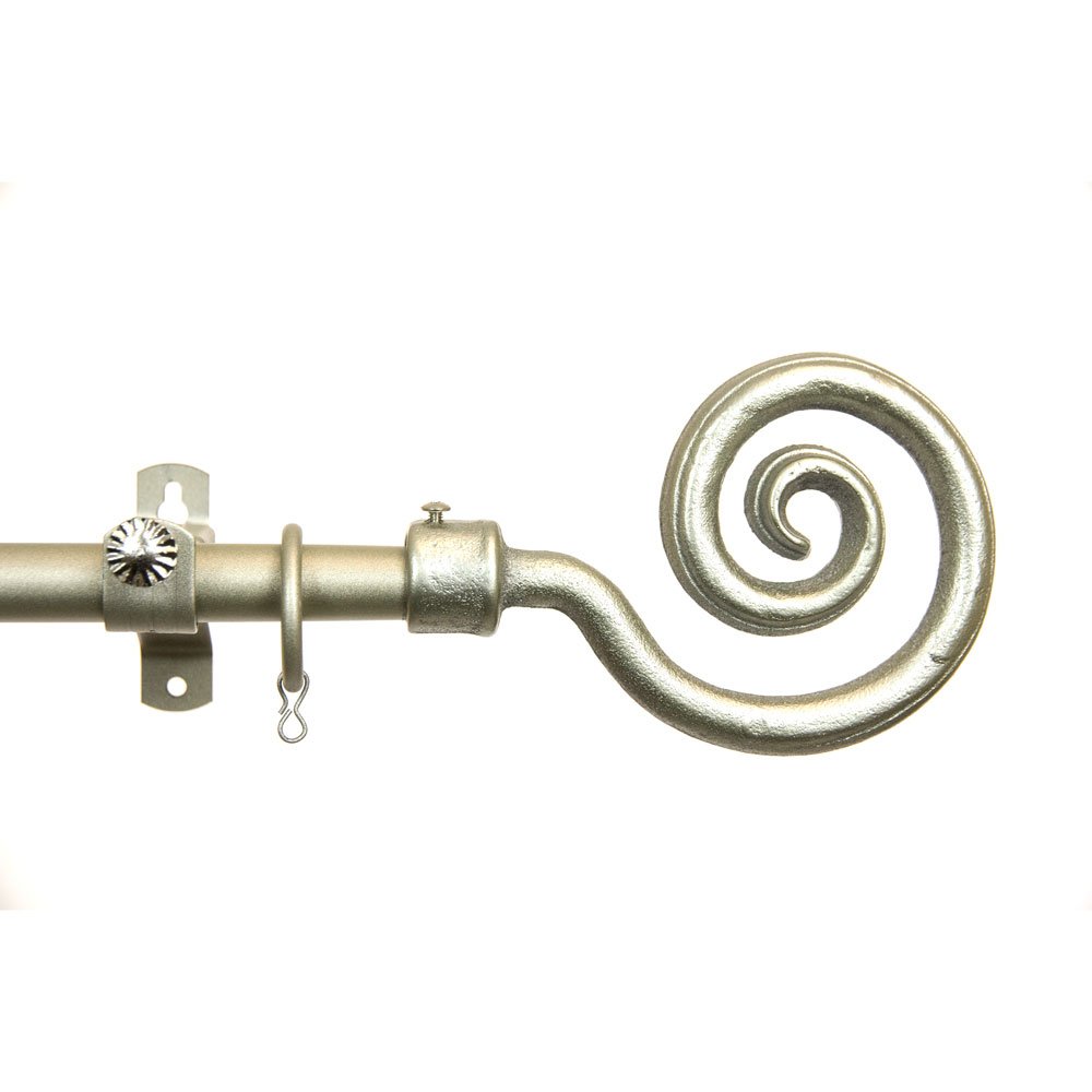 Extendable Metal Curtain Poles 180 330 Cm Silver Romsey Finial