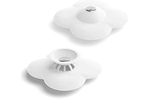 Umbra Bloom Drain Stop and Hair Catcher – Dual Purpose Bathtub Drain Strainer and Stopper with Decorative Floral Design, Anti