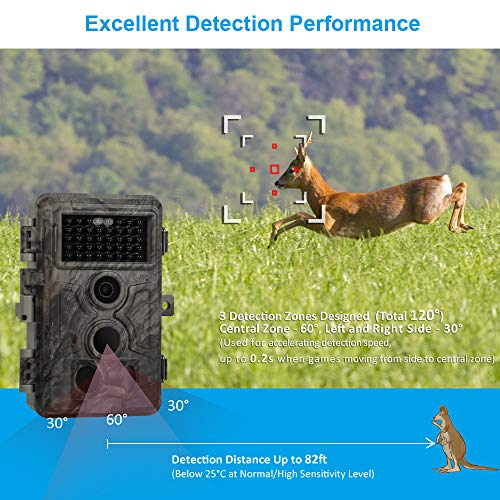 Meidase Game Trail Camera 20MP 1080P, 0.2s Trigger Time Motion Activated, No Glow Night Vision, IP66 Waterproof Cam for Nature Wildlife Deer Scouting & Hunting, Home & Outdoor Security - Thumbnail 4