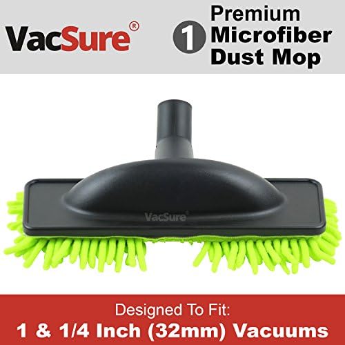 Premium Green Microfiber Hard Floor Dust Mop Vacuum Attachment, By VacSure