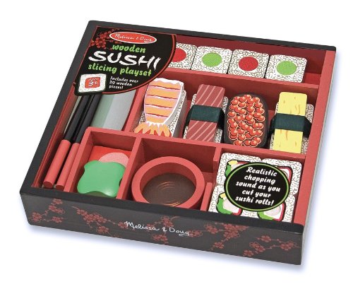 Melissa & Doug Sushi Slicing Wooden Play Food Set