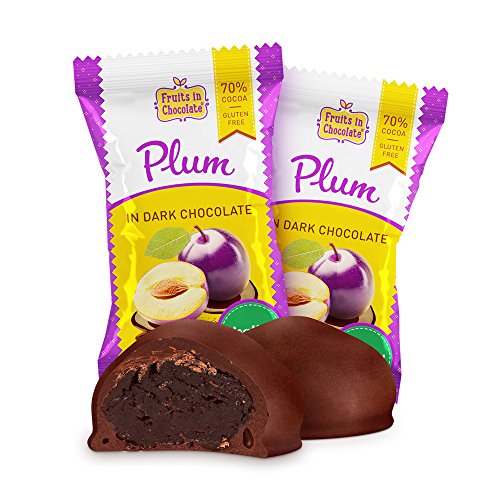 70% Cocoa Dark Chocolate Covered Prunes, 3.9 oz Bag