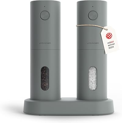 LARS NYSØM Electric Salt & Pepper Grinder Set, USB Rechargeable, Adjustable
