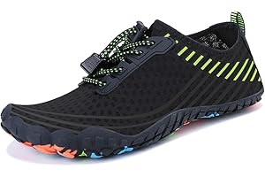 Mens Water Shoes Womens Water Sports Shoes Quick-Dry Aqua Socks Barefoot Beach Swim Shoe BlackWomen5.5Men4