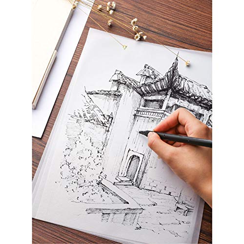 200Pcs Carbon Graphite Paper and Tracing Paper - Transfer Paper Wood Carving and Tracing - Thumbnail 3