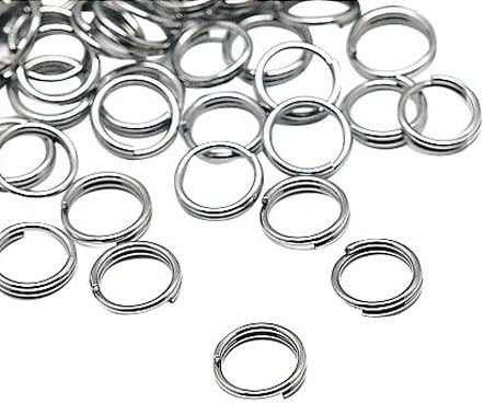 pandahall 10g Jewelry Findings Original Color Double Loops Stainless Steel Jump Rings 6x1.2mm
