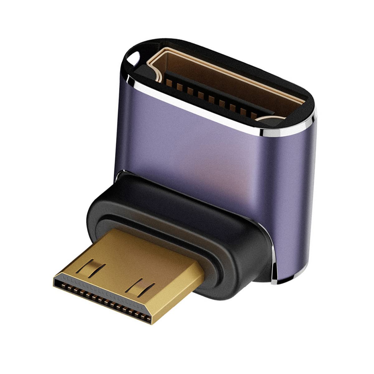 CY 8K Cable Down Angled Mini HDMI Male to HDMI 2.1 Female UHD Extension Gold Converter Adapter Support 8K 60hz HDTV — image 1