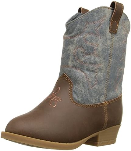 Natural Steps Boys' Creed Boot, Brown/Denim, 8 M US Toddler