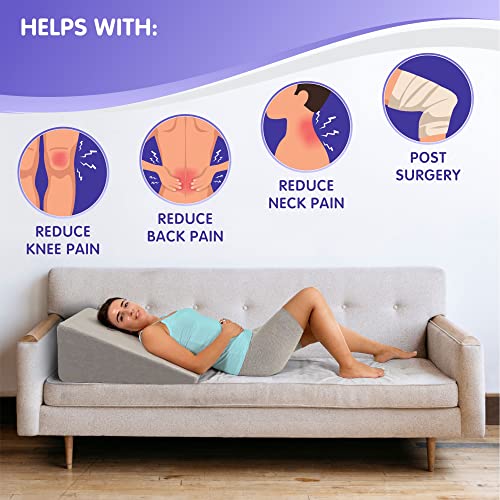 Bed Wedge Pillow Cooling Memory Foam Top 10" 24" 24" Elevated Support