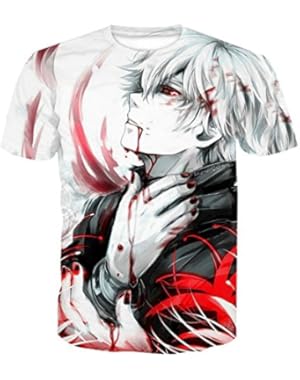 Unisex Shirts Tokyo Ghouls Ken Kaneki 3D Print Spots T-Shirts Fashion T-Shirts