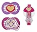 MAM Pacifier and MAM Pacifier Clip Value Pack (2 Pacifiers & 1 Clip), Pacifiers 6 Plus Months for Baby Girl, Baby Pacifiers, Baby Pacifier Clips