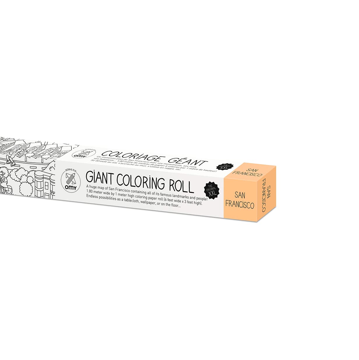 Omy Giant Colouring Roll XXL by San Francisco (180 x 97.5 cm Format) – Orignal XXL