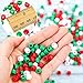 Blulu 1000 Pieces Christmas Plastic Pony Beads Assorted Opaque Pony Christmas Round Beads with Storage Box for Home Decor Craft, 3 Colors