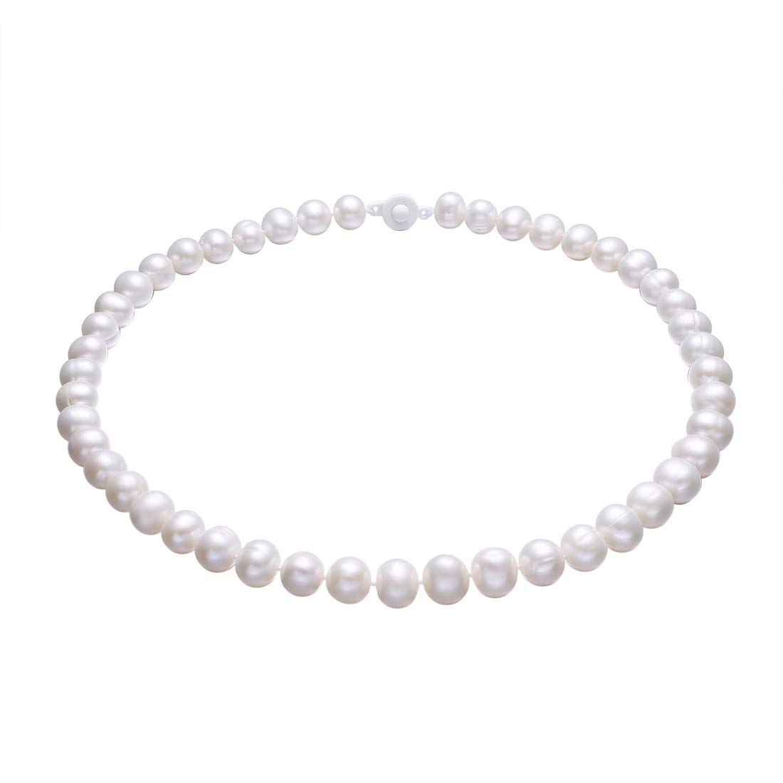 Caimeytie Women's White Freshwater Pearls Necklace Pearl Size 9-10mm Elegant Presents Valentines Gifts for Your Love — image 1