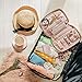 AVEEPA Travel Jewelry Organizer – Travel Jewelry Case with Magnetic Snaps, Detachable Earrings Pad, Necklace Holder (Nude Pink), Jewerly Holder Organizer with an Outside Pocket