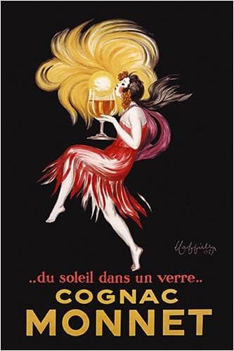 Cognac Monnet By Leonetto Cappiello Highest Quality Art Print Poster - Size: 24 X 36