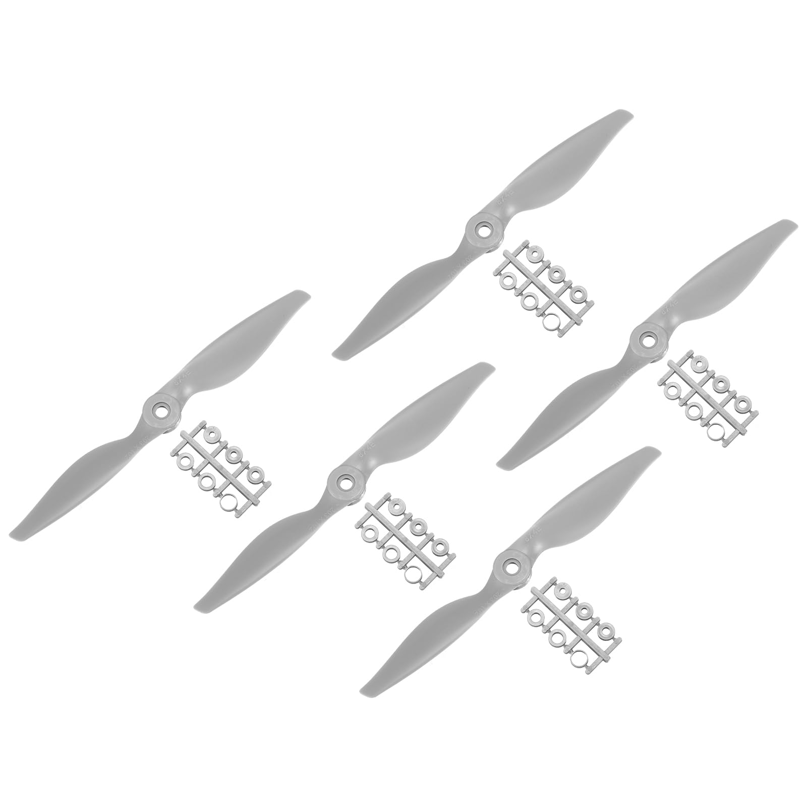 sourcing map 5Pcs 7x5 Inch Propeller RC Propellers 2-Vane Blades Props Gray with Adapter Rings for RC Airplane Aircraft Prop Replacement