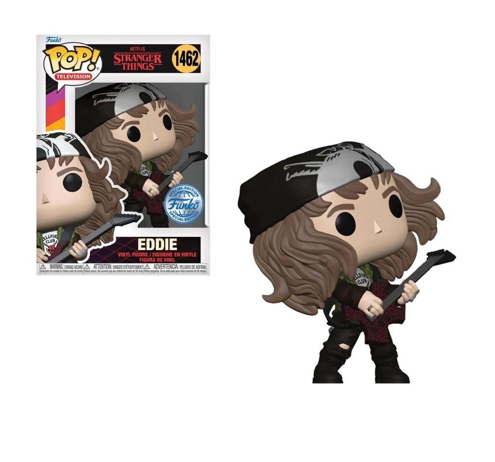 Funko POP! TV: Stranger Things - Hunter Eddie With Guitar​​ - Metallic - Stranger Things (TV) - Collectable Vinyl Figure - Gift Idea - Official Merchandise - Toys for Kids & Adults - TV Fans