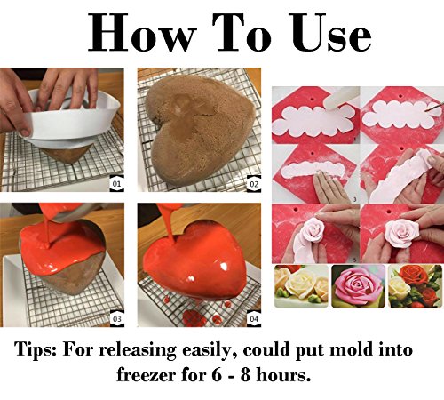 image for handrong 2pcs Silicone Cake Mold for Mousse Ice Cream Chiffon Chocolat