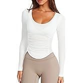 LASLULU Womens Long Sleeve Workout Tops Active Sheer Fitted Open Back Gym Yoga Athletic Running Tops Wrap Top Pilates Outfits