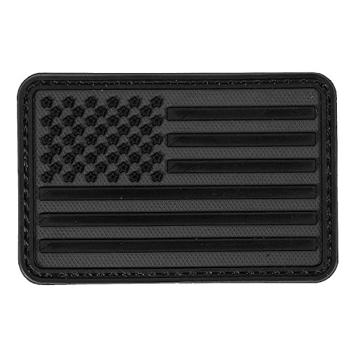 LIVABIT PVC Rubber 3D Morale Patch MP-39 Tactical Airsoft Paintball Uniform USA Flag Black - Thumbnail 3