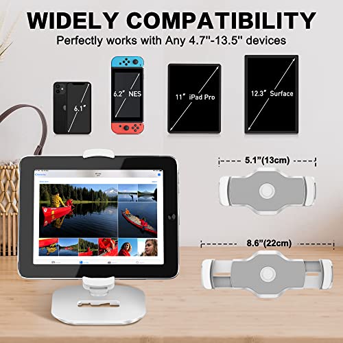 Upgraded Desktop Tablet Stand, AboveTEK 360° Swivel Tablet & Phone Desk