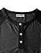 H2H Mens Casual Slim Fit Raglan 3/4 Sleeve Henley T-Shirts CHARCOALBLACK US S/Asia M (CMTTS0174)