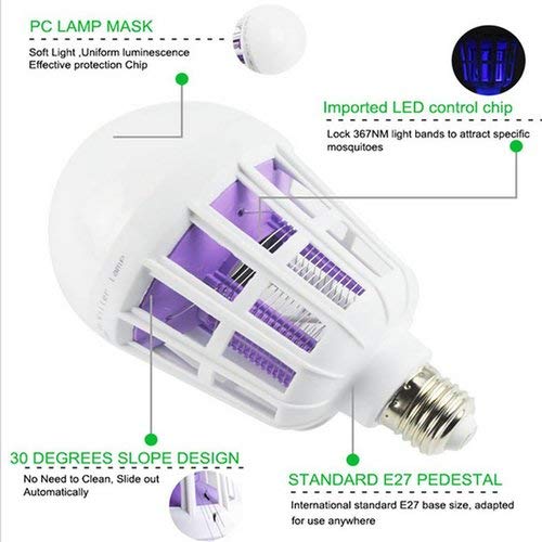 Easyflower Novel and Unique Mosquito Repellent Lamp Night Light for Insect Flies Repellent Blue Lighting 110V - Thumbnail 4