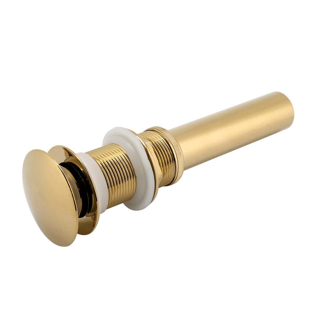 Zunate G1 1/4Inch Brass Up Drain,Sink Up Stopper Up Sink Drain Assembly Up Drain Up Waste Non-Overflow Bathroom Accessories to Avoid Flood in the Bathroom or Kitchen(gold)
