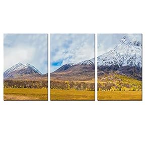 3 Panel Canvas Wall Art Snow Mountain Blue Sky Canvas Prints Painting Wall Decor for Living Room Wooden Framed Home Decorations - 16"x24" x 3 Panels