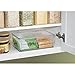 mDesign Plastic Kitchen Pantry and Fridge Storage Organizer Box Containers with Hinged Lid for Shelves or Cabinets, Holds Food, Snacks, Canned Drinks, Seasoning, Condiments, or Utensils, 2 Pack, Clear