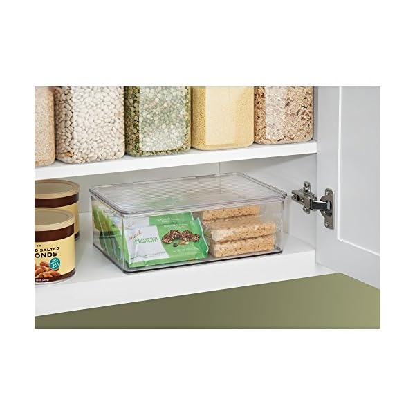 iDesign-63132-Kitchen-Binz-Stackable-Box-1825cm-x-2725cm-x-95cm-Clear iDesign Stackable Storage Box for Kitchen, 18.25cm x 27.25cm x 9.5cm, Clear, 63132
