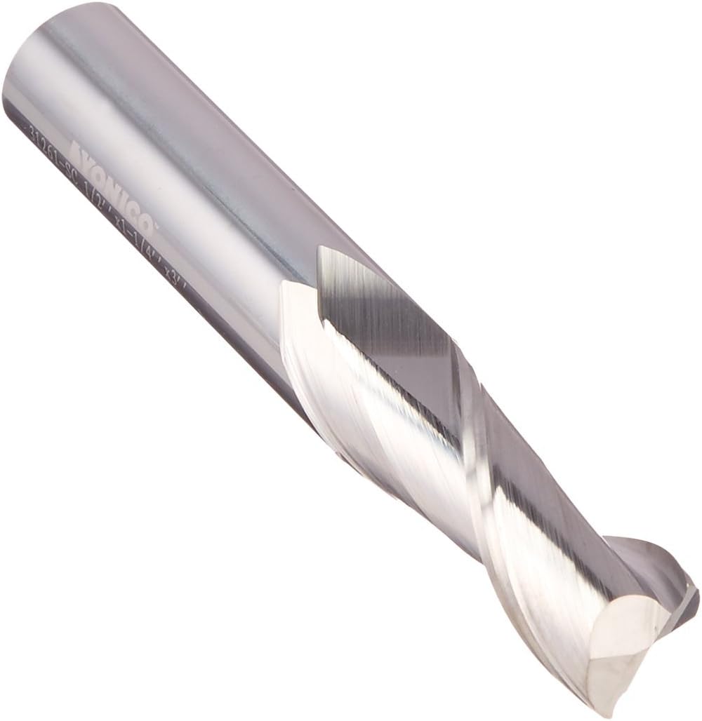 Yonico 31261-SC - Upcut Spiral End Mill CNC Router Bit, Diameter: 1/2", Cutting Height: 1-1/4", Flutes: 2-1/2" Shank