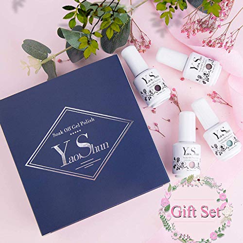 YaoShun UV Gel Polish Set - Gel Nail Polish Kit Soak Off Nail Gel Gift Box, Gel Polish Manicure Kit 8ml Pure Color + Temperature Color Changing Gel + Magnetic Cat Eye Gel Polish #2 - Thumbnail 5