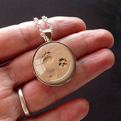 ERAWAN Fashion Lover Gift Charm Dog Paw Print Footprint Pendant Necklace Jewelry EW sakcharn (Bronze) - Thumbnail 3