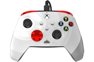 PDP Gaming REMATCH Enhanced Wired Controller Licensed for Xbox Series X|S/Xbox One/PC/Windows, Mappable Back Buttons, Advanced Customizable App, Radial White/Red